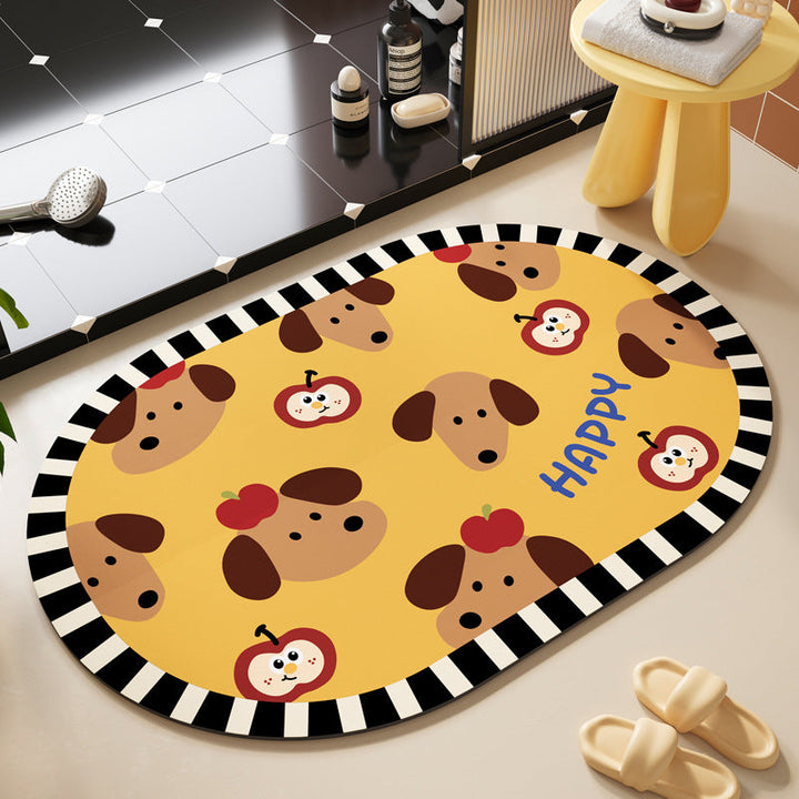 Playful Puppy-Themed Floor Mat