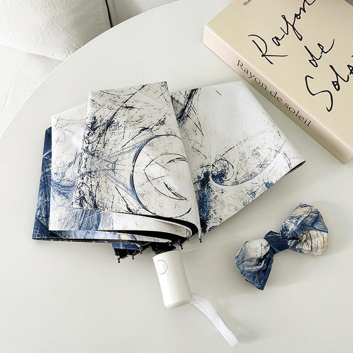 Ladies elegant folding umbrella with unique marble pattern Kalsten