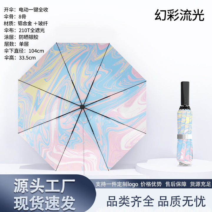 Women's automatic folding umbrella with marbled design Kalsten