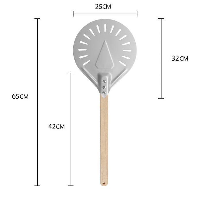 long-handled perforated pizza peel with wooden handle Kalsten