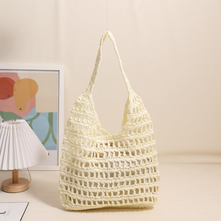 Trendy net tote bag with gathered design Kalsten