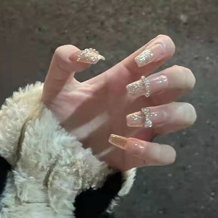 Artificial nails with pearl design and elegant decoration Kalsten