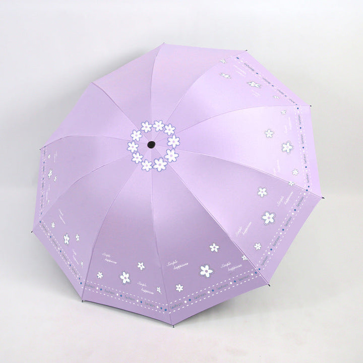 Women's Folding Umbrella with Floral Patterns and UV Protection Kalsten