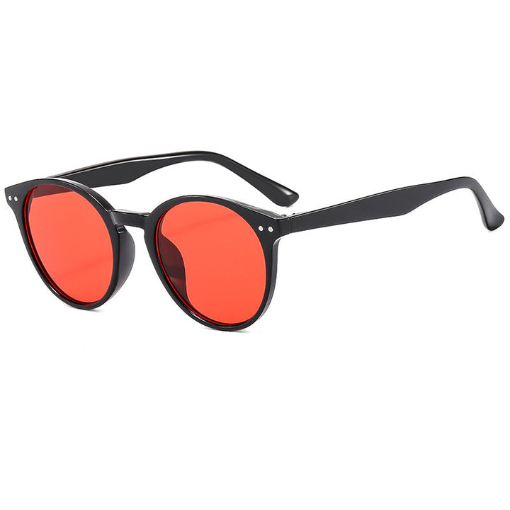 Women's fashionable round sunglasses with transparent frame and UV protection Kalsten