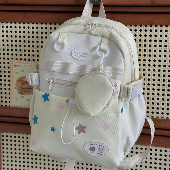 Whimsical Star-Patterned School Backpack