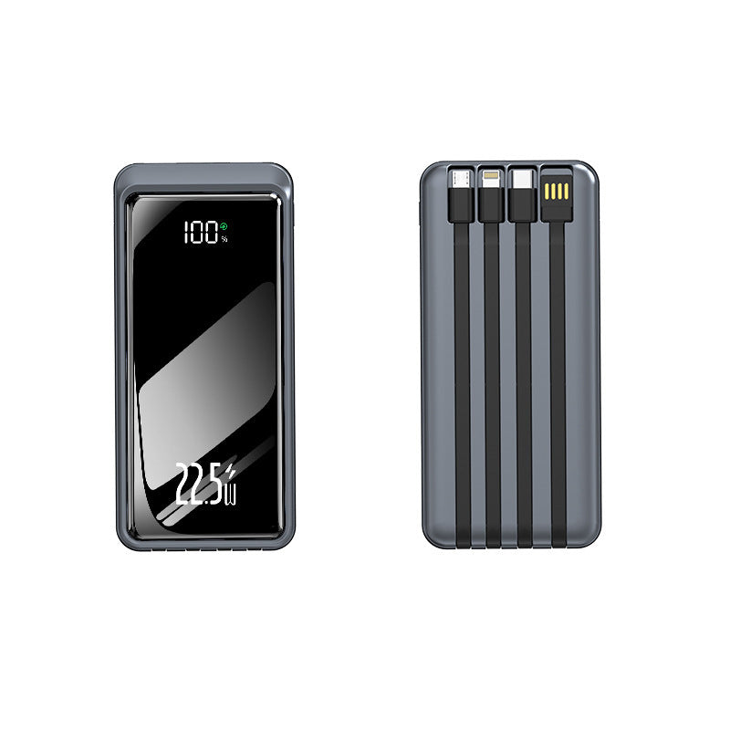 Portable Power Bank with Integrated Cable Management and Digital Charging Indicator Kalsten