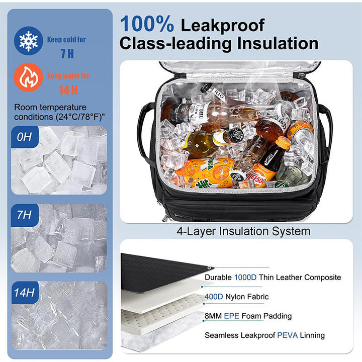 Insulated cooler bag with high-quality carrying system Kalsten