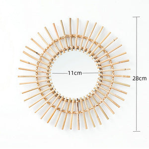 Decorative wall mirror with rattan frame Acalora