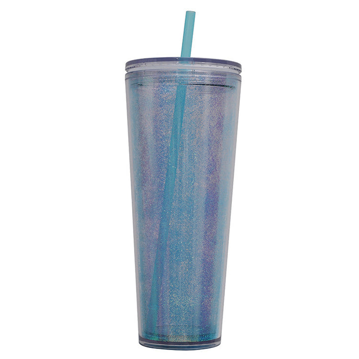 Ladies Glittering Drinking Bottle with Straw Kalsten