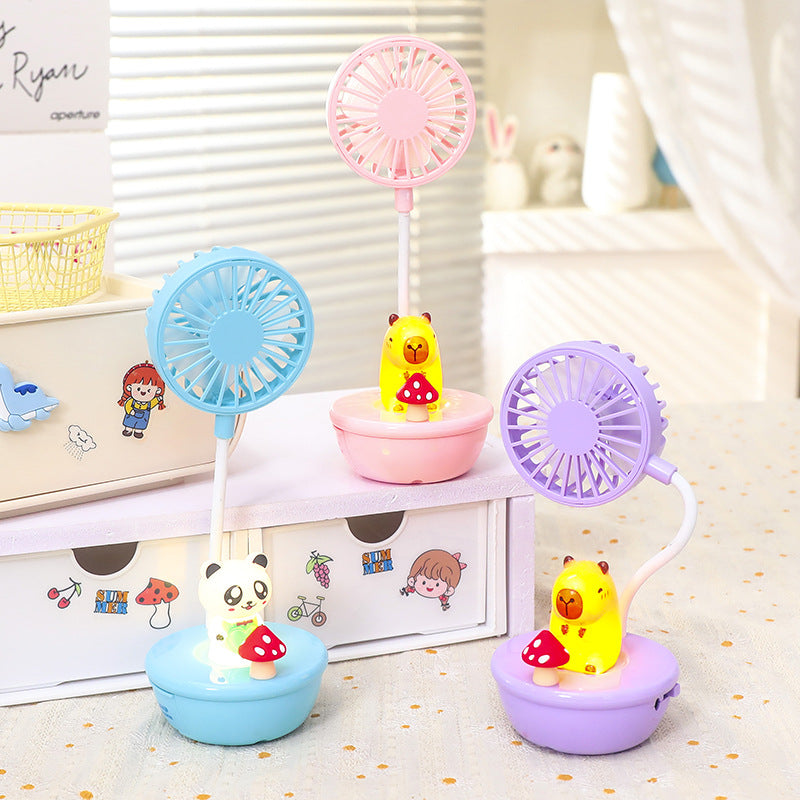Women Portable Hand Fan with LED Panda Design Kalsten