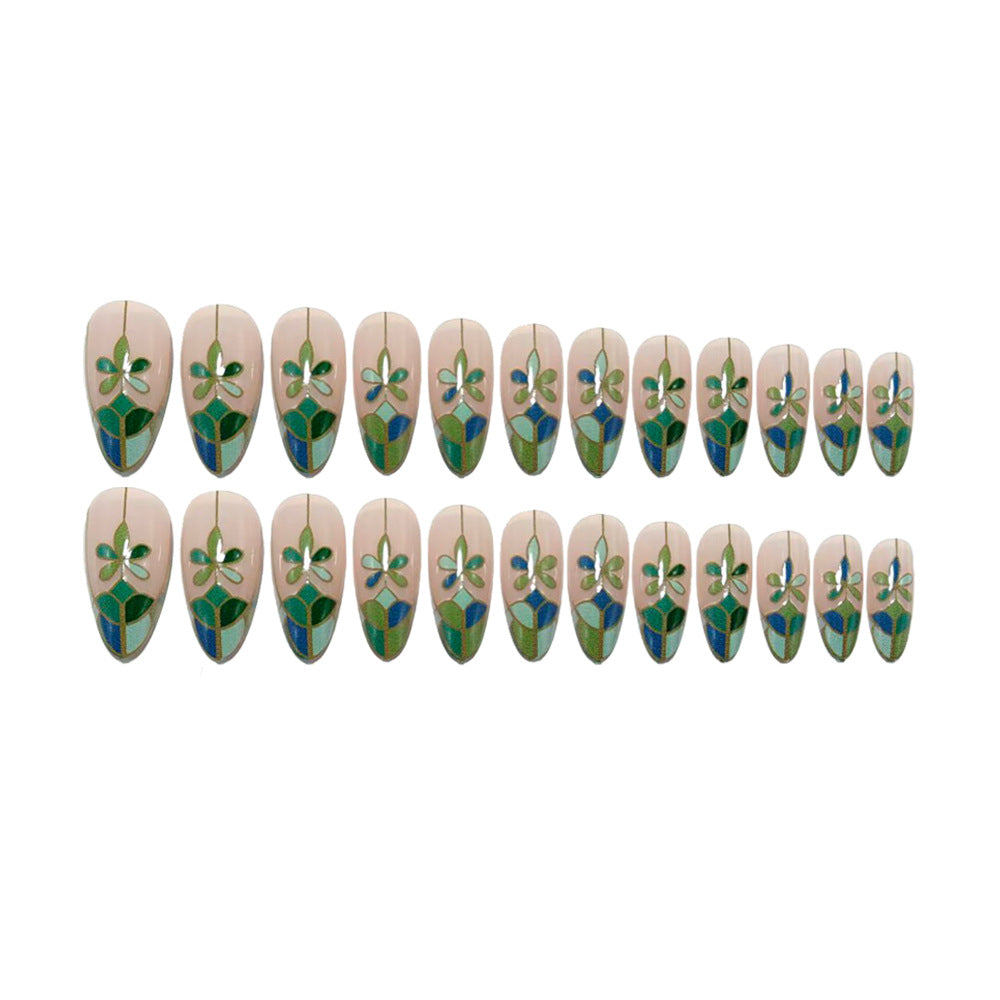 French Art Nails with Floral Design Kalsten