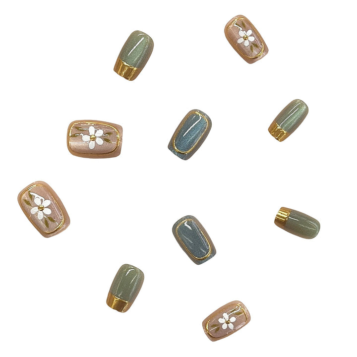 Floral Accent Press-On Nail Art Set Kalsten
