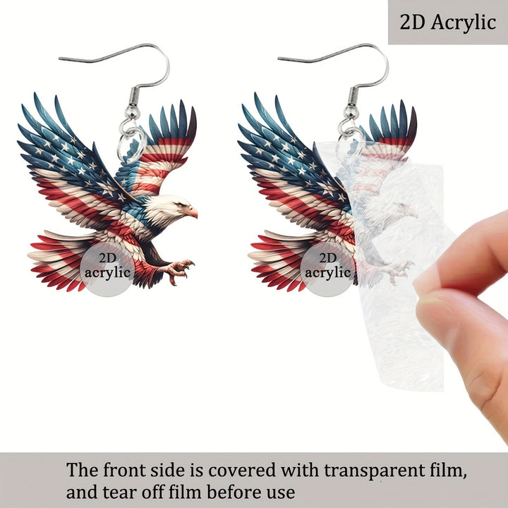 Ladies playful Gnome earrings made of acrylic with patriotic stars-and-stripes motif and skin-friendly hooks Kalsten