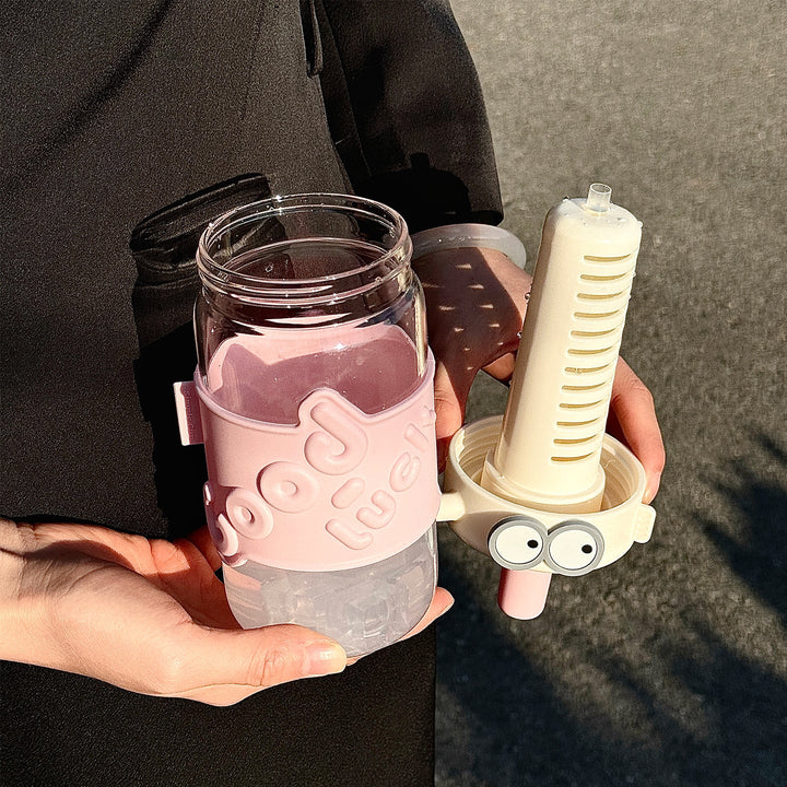 Women's water bottle with interactive straw and emotion Kalsten