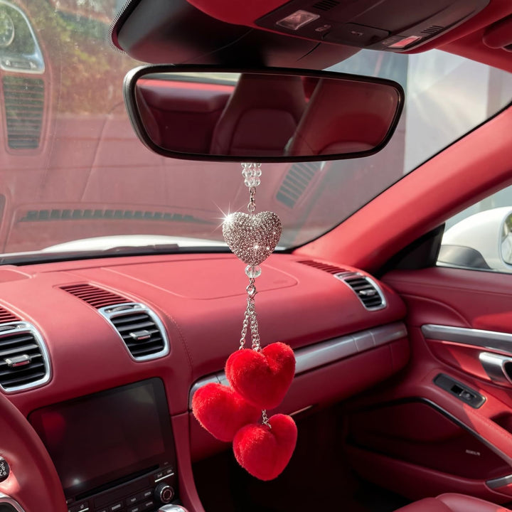 Heart-Shaped Car Rearview Mirror Charm Kalsten