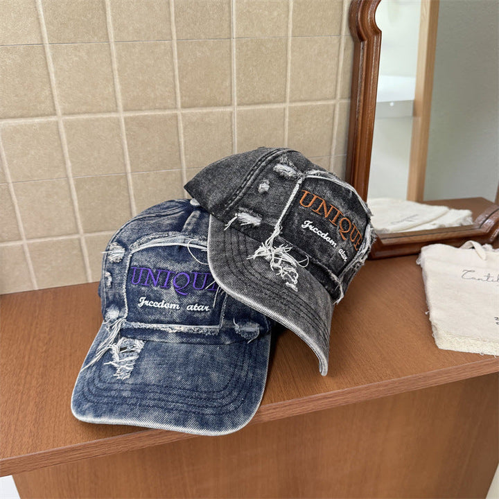 Men's Distressed Graphic Denim Baseball Cap Kalsten