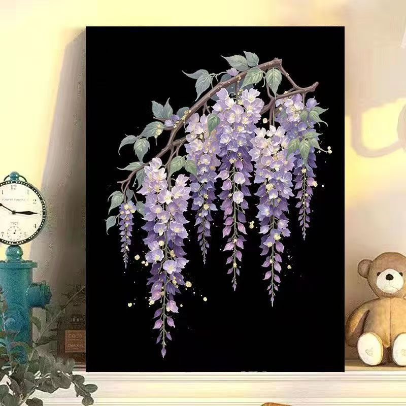 Wisteria Floral Canvas Art Kalsten