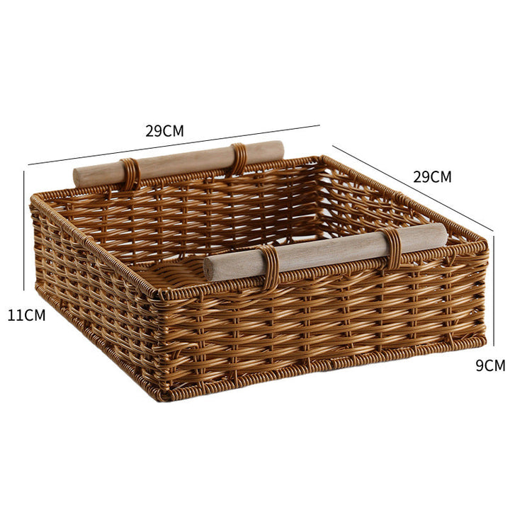 Unisex Practical Storage Basket with Wooden Handles Kalsten