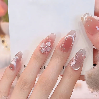 Artificial nail set with sparkling glitter accents Acalora