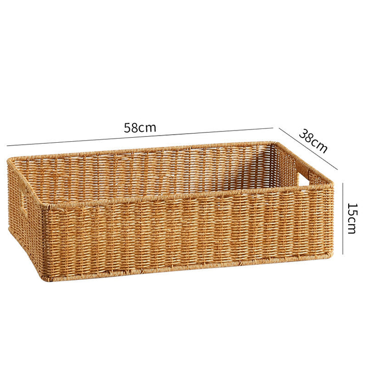 Handwoven Rectangular Storage Basket with Cut-Out Handles Kalsten