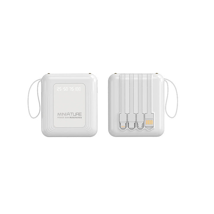 Compact power bank with integrated cable and digital charging display Kalsten