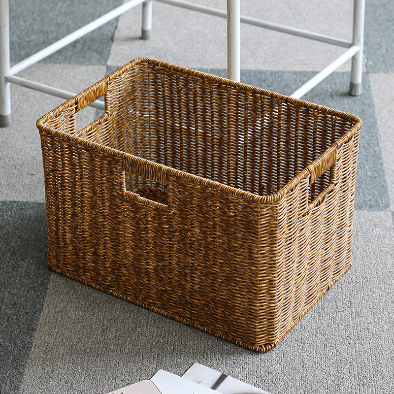 Handcrafted Rectangular Wicker Storage Bin Kalsten
