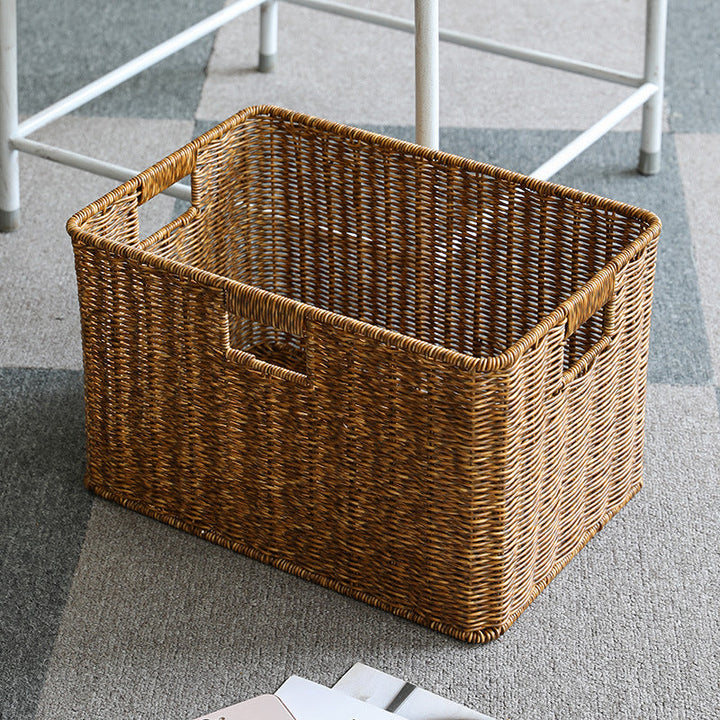 Handcrafted Rectangular Wicker Storage Bin Kalsten