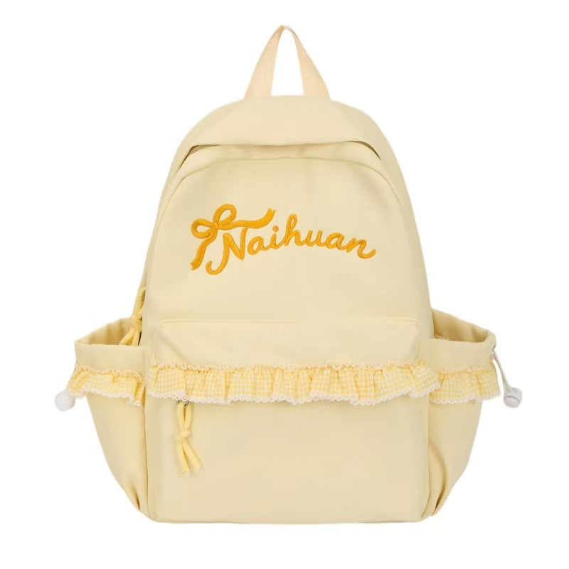 Embroidered Ruffled Backpack Kalsten