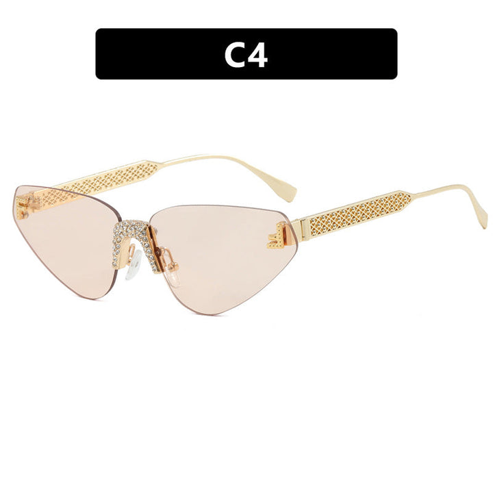 Women Designer Cat Eye Sunglasses with Sparkling Rhinestone Embellishment Kalsten