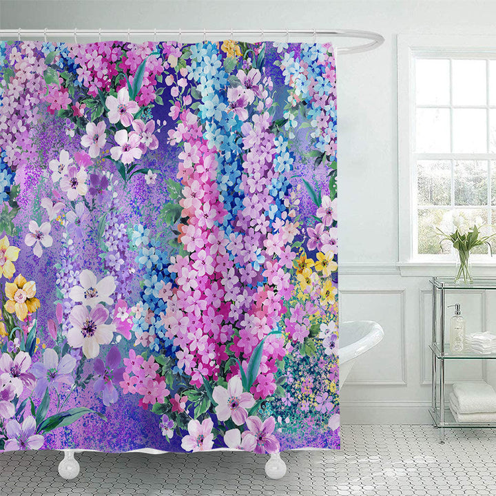 Butterfly-Inspired Floral Shower Curtain Kalsten