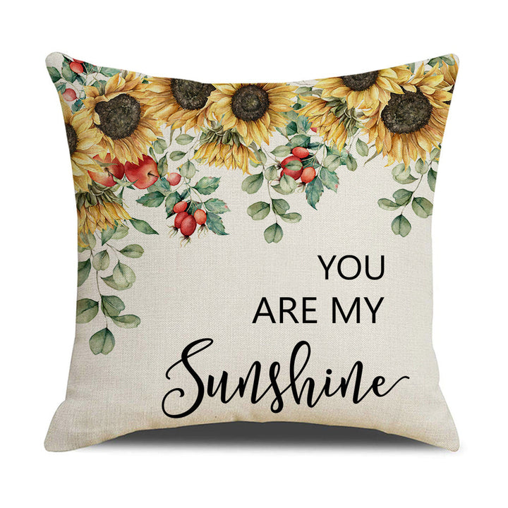 Women's Cushion Cover with Sunflower Pattern Kalsten