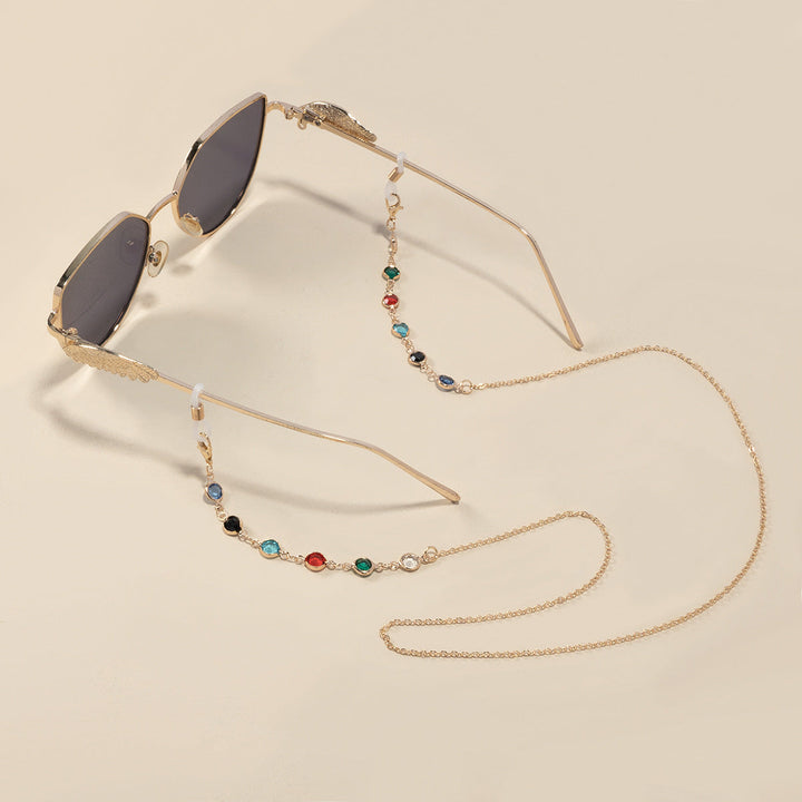 Artistic Crystal-Enhanced Eyewear Chain kalsten