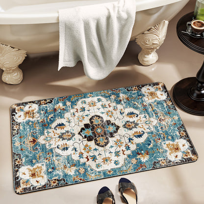 Vintage Floral Design Bath Mat Acalora