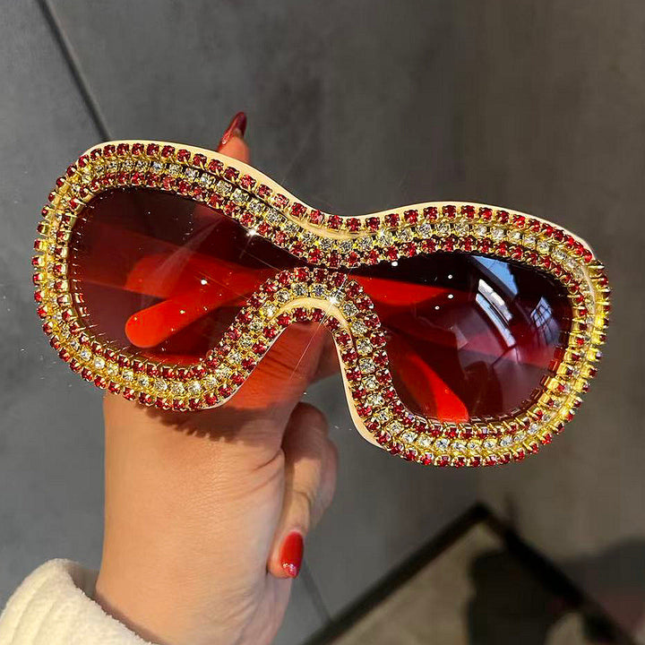 Women's glamorous sports sunglasses with extravagant crystal frame Kalsten