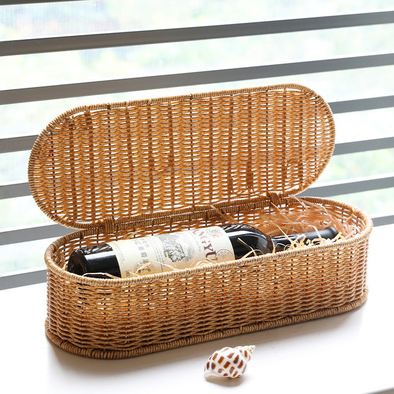 Unisex Oval Storage Basket with Handwoven Structure Kalsten