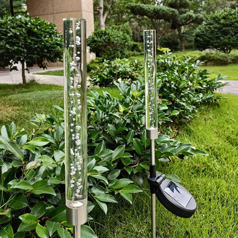 RGB Bubbling Acrylic Garden Stake With Adjustable Stainless Steel Spike And Dusk-To-Dawn Sensor Kalsten