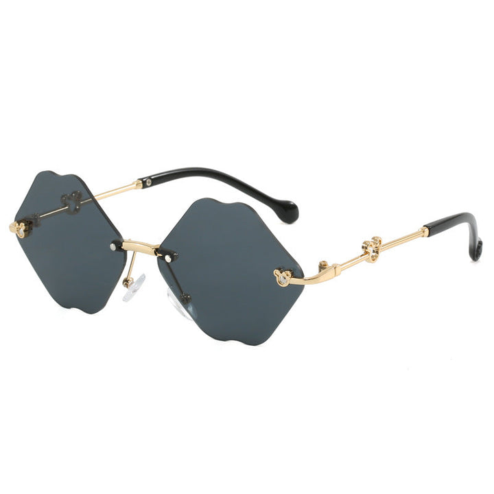 Ladies geometric oversized sunglasses with detailed, luxurious frame Kalsten