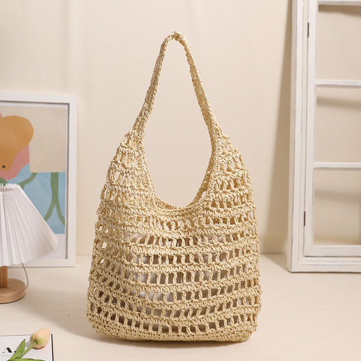 Trendy net tote bag with gathered design Kalsten