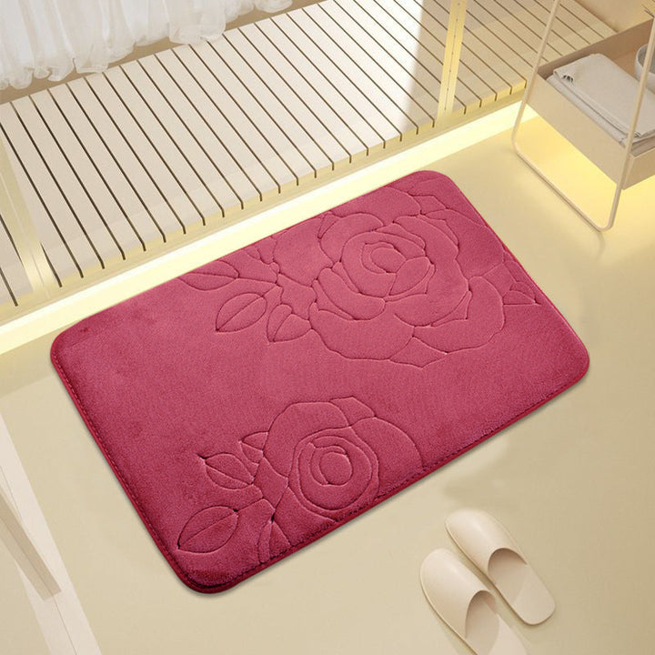 Decorative Rose Pattern Bath Mat Kalsten