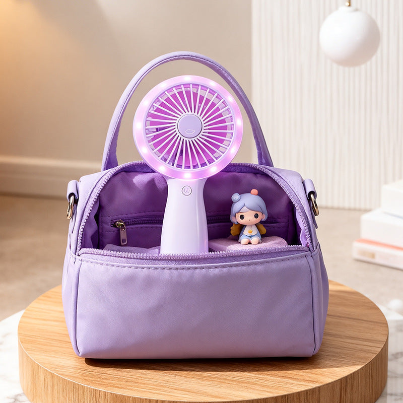Ladies portable hand fan with LED lighting and USB connection Kalsten