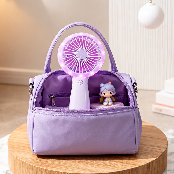 Ladies portable hand fan with LED lighting and USB connection Kalsten