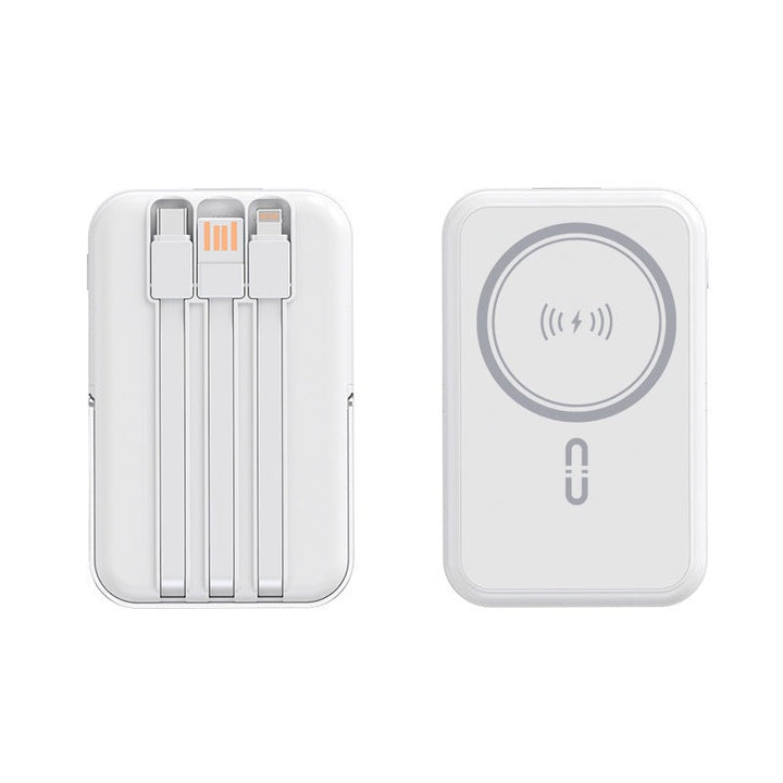 Portable power bank with integrated charging cable and wireless charging function Kalsten