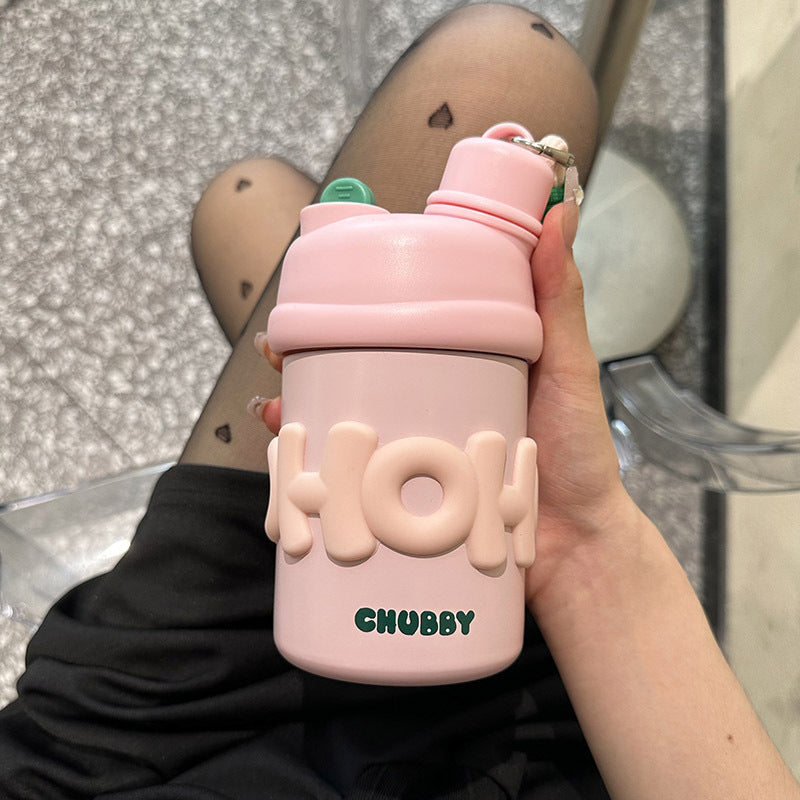 Ladies insulated water bottle with ergonomic carrying handle and cheerful design Kalsten