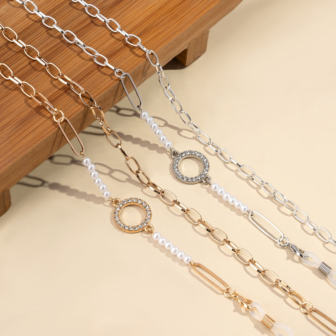 Glamorous Pearl-Embellished Eyewear Chain kalsten