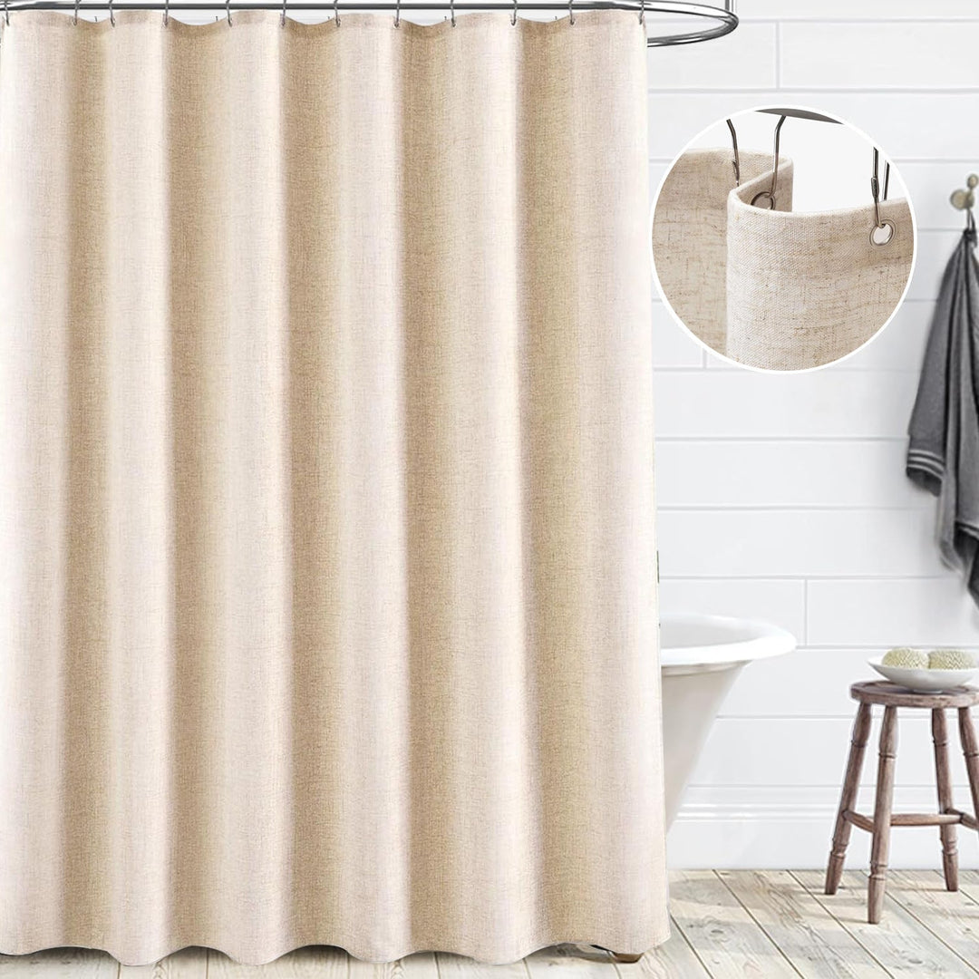 Textured Linen Shower Curtain Kalsten