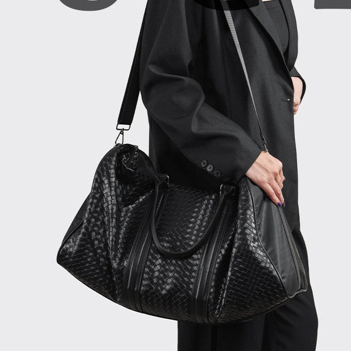 Premium Woven Leather Weekend Duffel Bag Kalsten