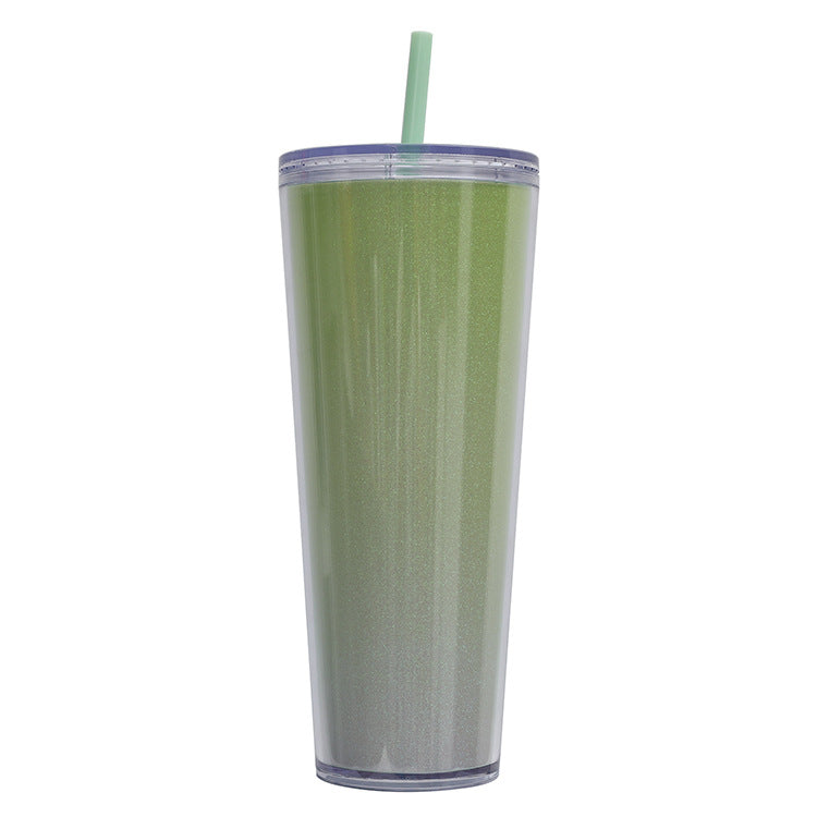 Women's Glittering Drinking Cup with Straw Kalsten