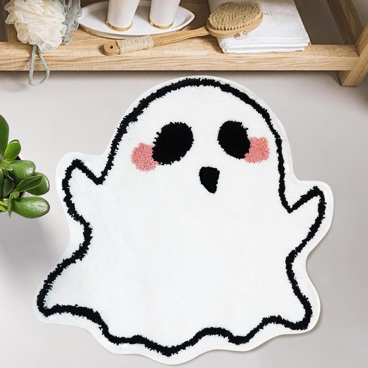Cute Ghost-Shaped Bath Mat Acalora