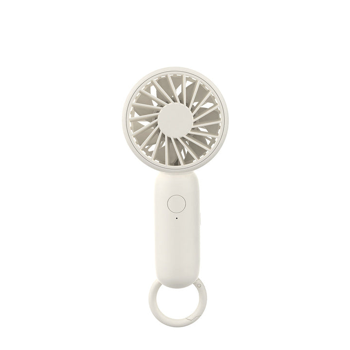 Cooling compact rechargeable handheld fan with carabiner loop and whisper-silent motor Kalsten