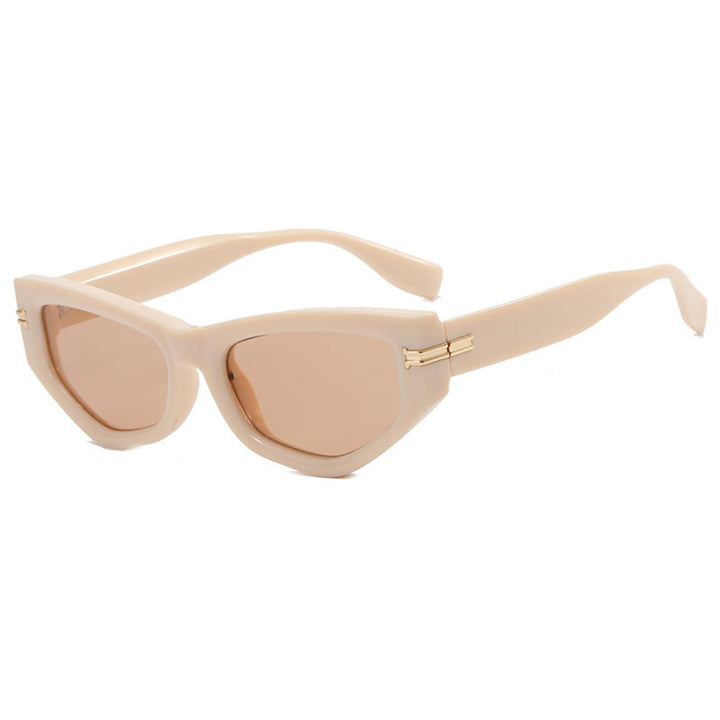 Ladies geometric sunglasses with curved frame and protective UV filter Kalsten